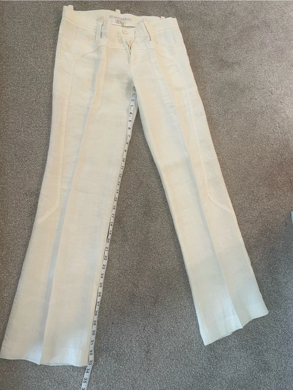 Cream Linen Trousers by Zara - size 4